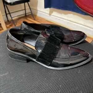 Zara Glossy Black Loafers